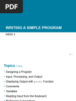 Week 2 - Writing Programs