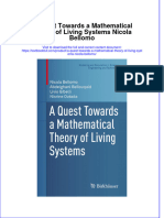 Textbook A Quest Towards A Mathematical Theory of Living Systems Nicola Bellomo Ebook All Chapter PDF