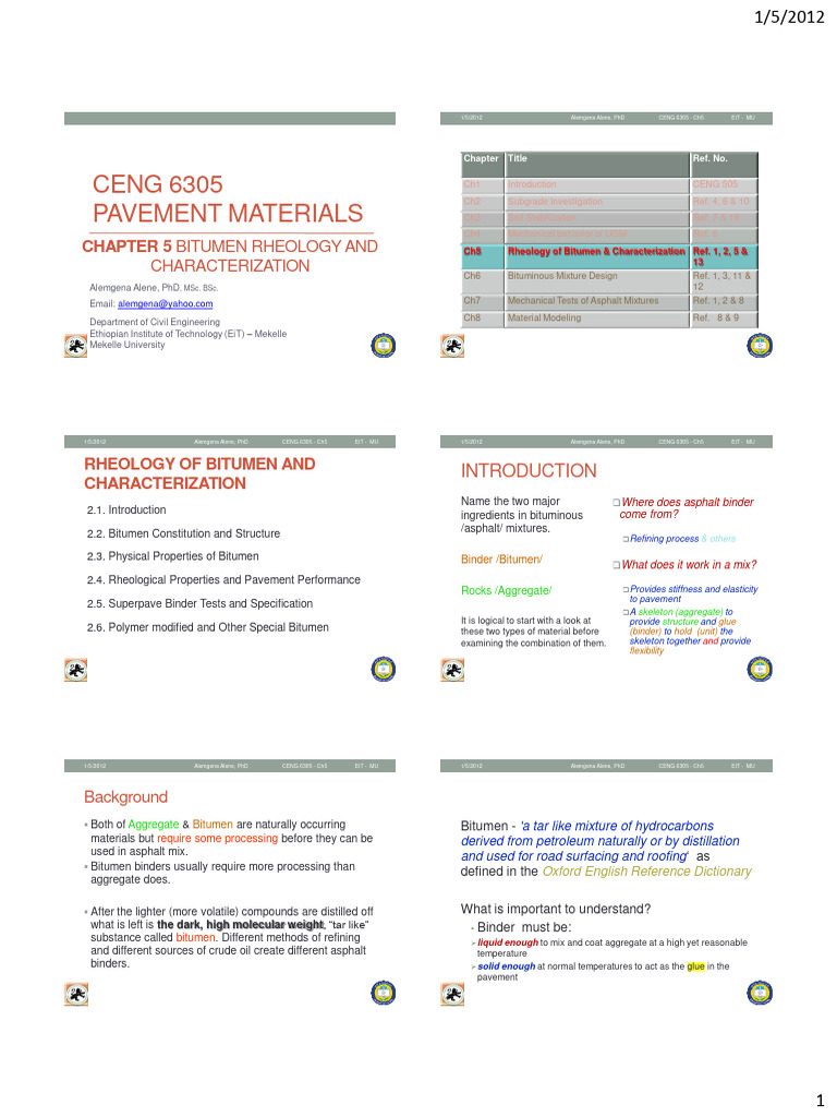 Bitumen Rheology and Characterization Guide | PDF | Petroleum | Oil ...