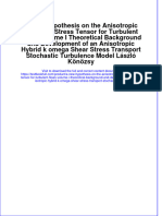 Download textbook A New Hypothesis On The Anisotropic Reynolds Stress Tensor For Turbulent Flows Volume I Theoretical Background And Development Of An Anisotropic Hybrid K Omega Shear Stress Transport Stochastic Turbul ebook all chapter pdf 