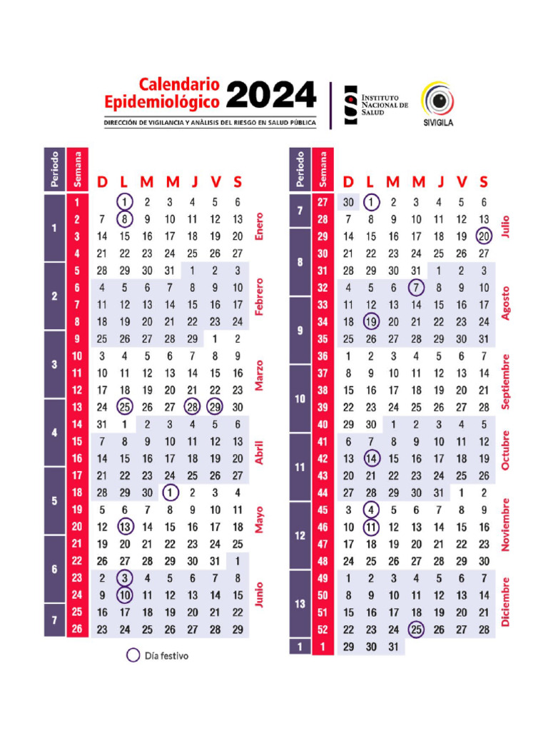 Calendario epidemiologico 2024 pdf