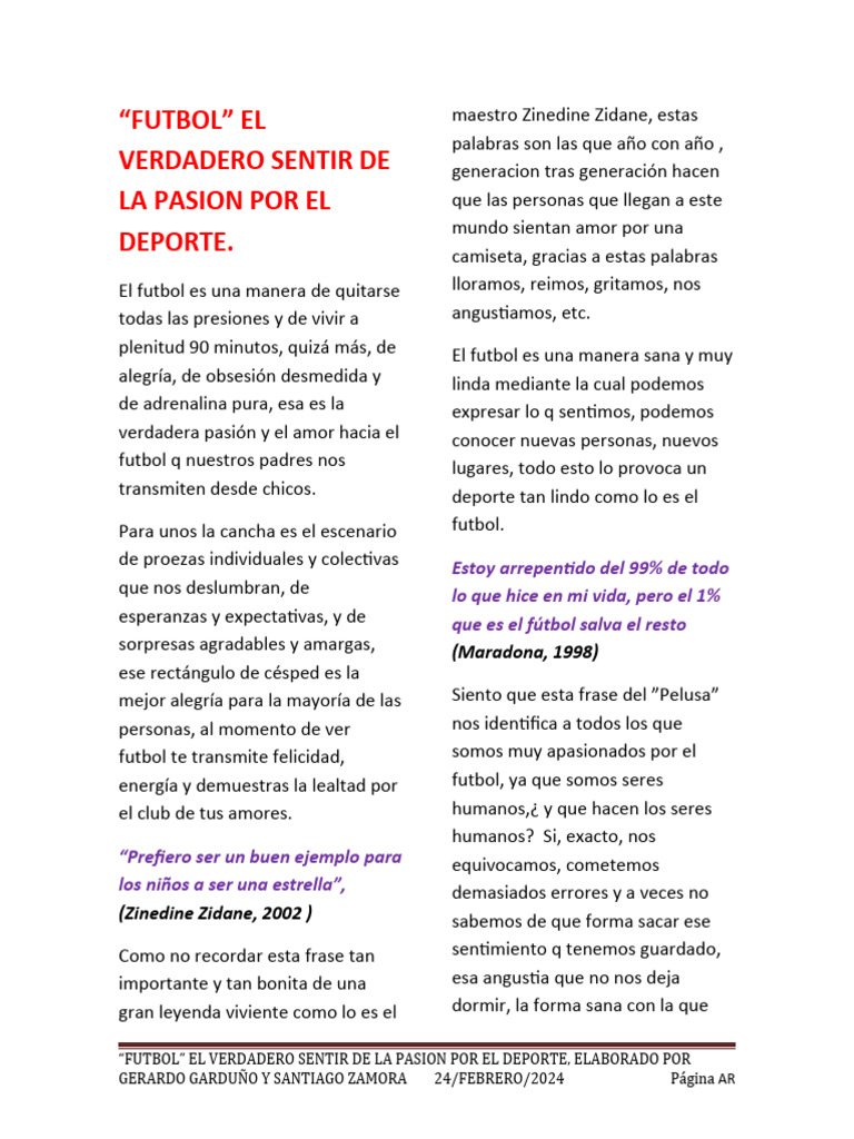 Pasión y Amor por el Fútbol | PDF | Amor | Asociación de Futbol