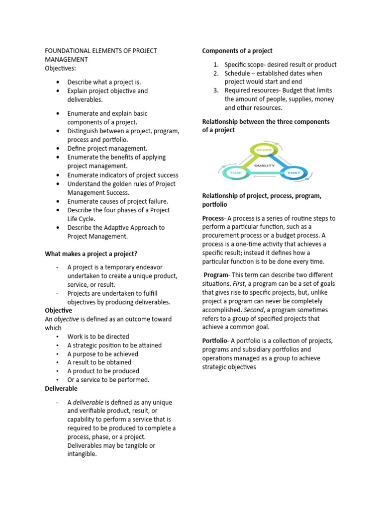 Elec 2 Notes | PDF | Project Management | Business