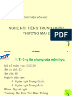 0. Giới thiệu môn học Nghe nói tiếng Trung Quốc thương mại 2