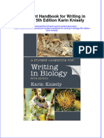 PDF A Student Handbook For Writing in Biology 5Th Edition Karin Knisely Ebook Full Chapter