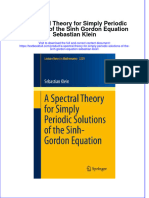 Textbook A Spectral Theory For Simply Periodic Solutions of The Sinh Gordon Equation Sebastian Klein Ebook All Chapter PDF