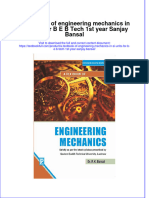 Download pdf A Textbook Of Engineering Mechanics In Si Units For B E B Tech 1St Year Sanjay Bansal ebook full chapter 