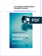 PDF A Student S Guide To Dimensional Analysis Lemons Ebook Full Chapter