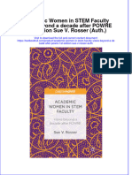 Textbook Academic Women in Stem Faculty Views Beyond A Decade After Powre 1St Edition Sue V Rosser Auth Ebook All Chapter PDF