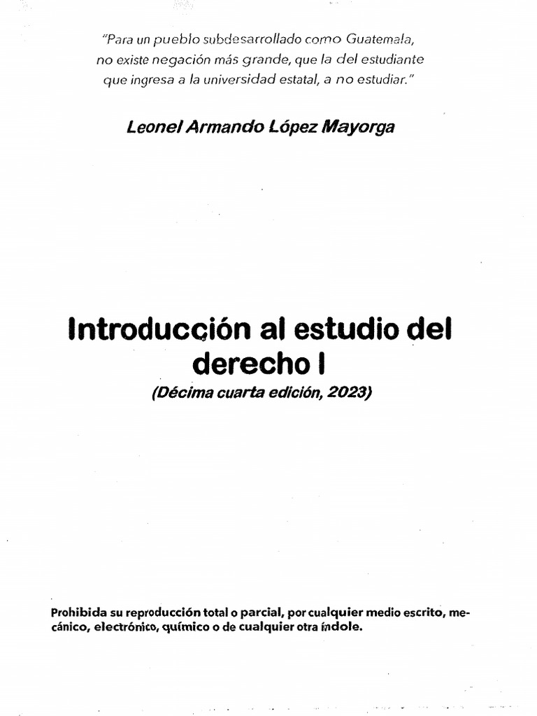 INTRODUCCION AL ESTUDIO DEL DERECHO | PDF
