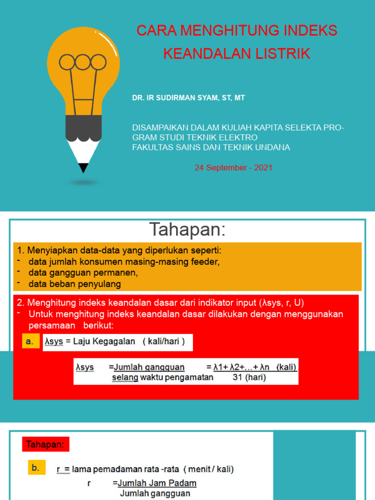 Menghitung Indeks Keandalan Listrik | PDF