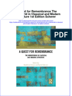 Download full chapter A Quest For Remembrance The Underworld In Classical And Modern Literature 1St Edition Scherer pdf docx