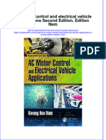 Download textbook Ac Motor Control And Electrical Vehicle Applications Second Edition Edition Nam ebook all chapter pdf 