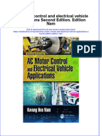 Textbook Ac Motor Control and Electrical Vehicle Applications Second Edition Edition Nam Ebook All Chapter PDF