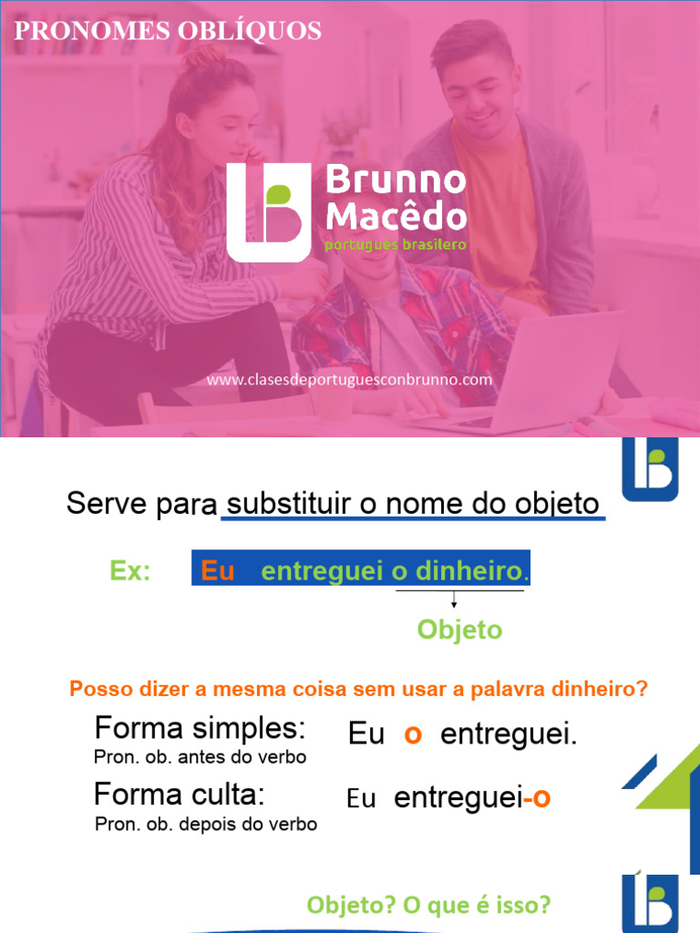 Guia Prático dos Pronomes Oblíquos | PDF | Objeto (gramática) | Pronome