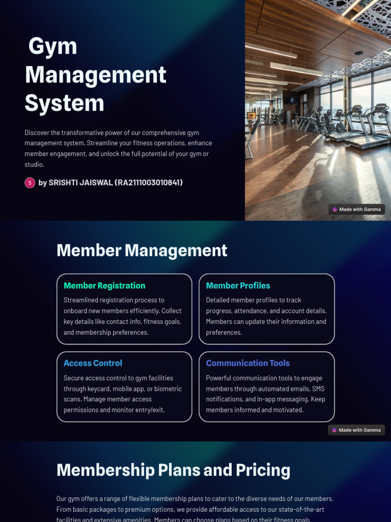 Gym Management System | PDF | Payments | Analytics