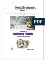 Full Chapter A Textbook of Manufacturing Technology Second Edition R K Rajput PDF