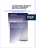 Download pdf Active Robust Optimization Optimizing For Robustness Of Changeable Products Shaul Salomon ebook full chapter 