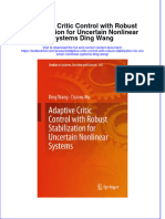 Textbook Adaptive Critic Control With Robust Stabilization For Uncertain Nonlinear Systems Ding Wang Ebook All Chapter PDF