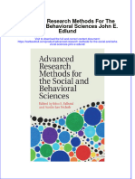 PDF Advanced Research Methods For The Social and Behavioral Sciences John E Edlund Ebook Full Chapter