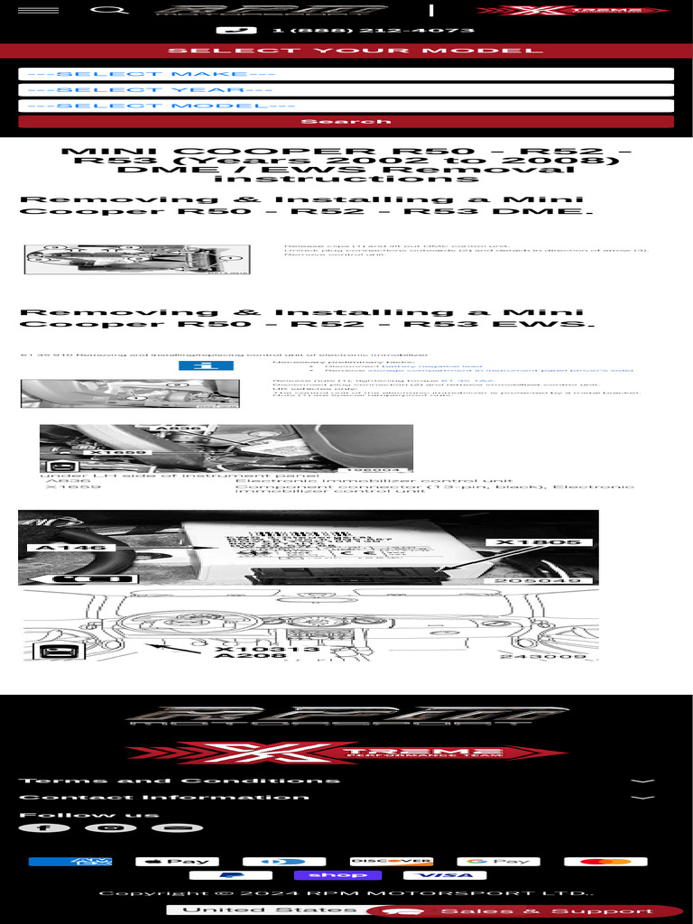 MINI COOPER R50 - R52 - R53 (Years 2002 To 2008) DME EWS Removal Ins ...