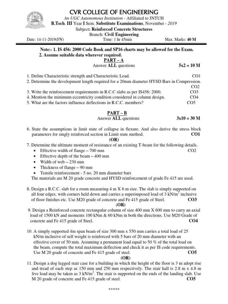 RCS Old Question Papers 3 | Download Free PDF | Beam (Structure ...