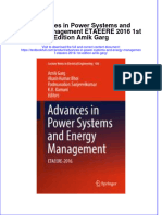 Download textbook Advances In Power Systems And Energy Management Etaeere 2016 1St Edition Amik Garg ebook all chapter pdf 