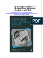 Textbook Advancing Developmental Science Philosophy Theory and Method 1St Edition Anthony S Dick Ebook All Chapter PDF