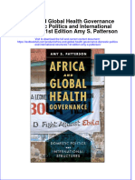 Textbook Africa and Global Health Governance Domestic Politics and International Structures 1St Edition Amy S Patterson Ebook All Chapter PDF