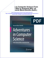 Download textbook Adventures In Computer Science From Classical Bits To Quantum Bits 1St Edition Vicente Moret Bonillo Auth ebook all chapter pdf 