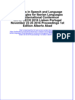 Download full chapter Advances In Speech And Language Technologies For Iberian Languages Third International Conference Iberspeech 2016 Lisbon Portugal November 23 25 2016 Proceedings 1St Edition Alberto Abad pdf docx