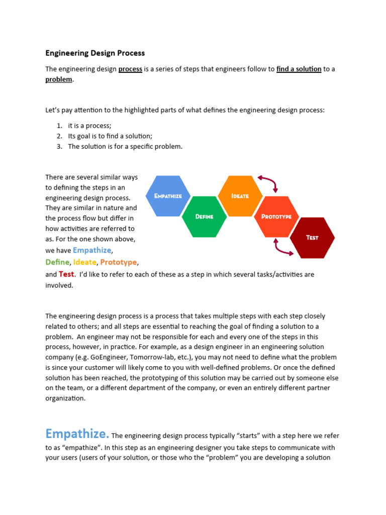 Engineering Design Process Reading 1 | PDF | Prototype | Engineering ...