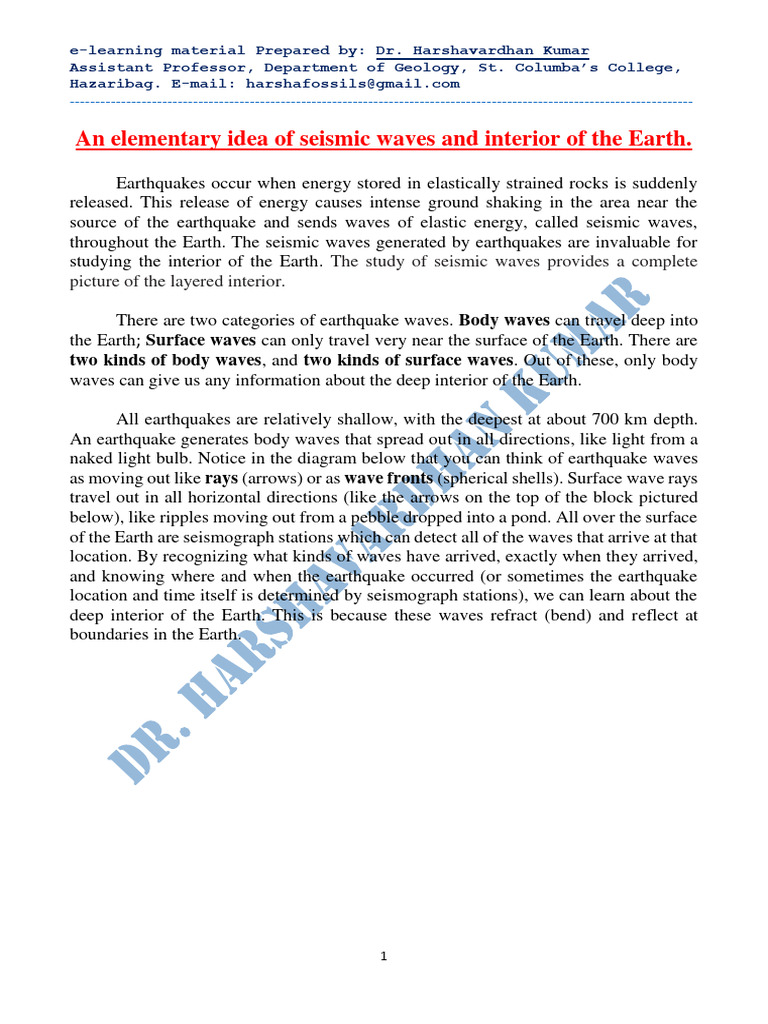 Seismic Waves and Earth's Interior | PDF | Waves | Earthquakes