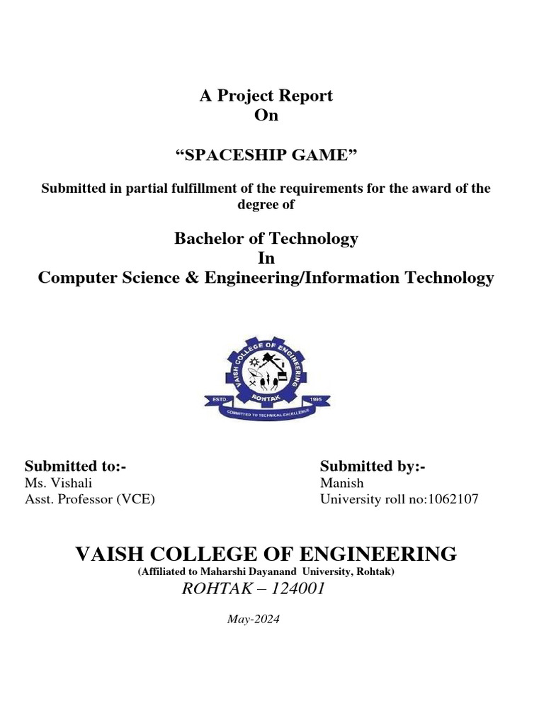 Spaceship Game Development Report | PDF | Class (Computer Programming ...