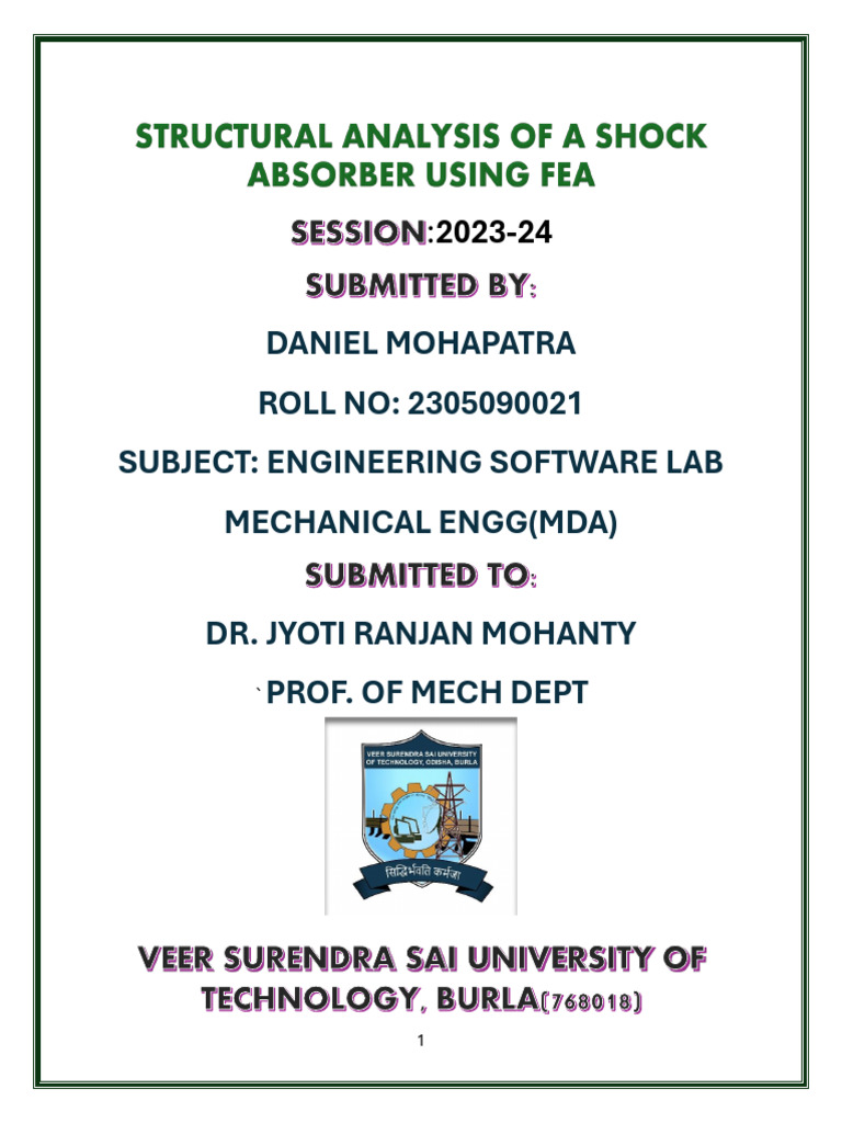 Shock Absorber Design and Testing Procedure | PDF | Mechanical Engineering