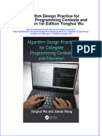 PDF Algorithm Design Practice For Collegiate Programming Contests and Education 1St Edition Yonghui Wu Ebook Full Chapter