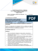 Guía de actividades y rúbrica de evaluación - Unidad 3 - Fase 4 - Metodología de la investigación