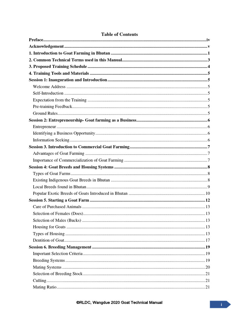 Goat Farming Guide for Bhutan | PDF | Goat | Entrepreneurship