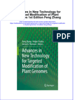 Download textbook Advances In New Technology For Targeted Modification Of Plant Genomes 1St Edition Feng Zhang ebook all chapter pdf 