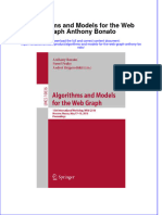 Textbook Algorithms and Models For The Web Graph Anthony Bonato Ebook All Chapter PDF