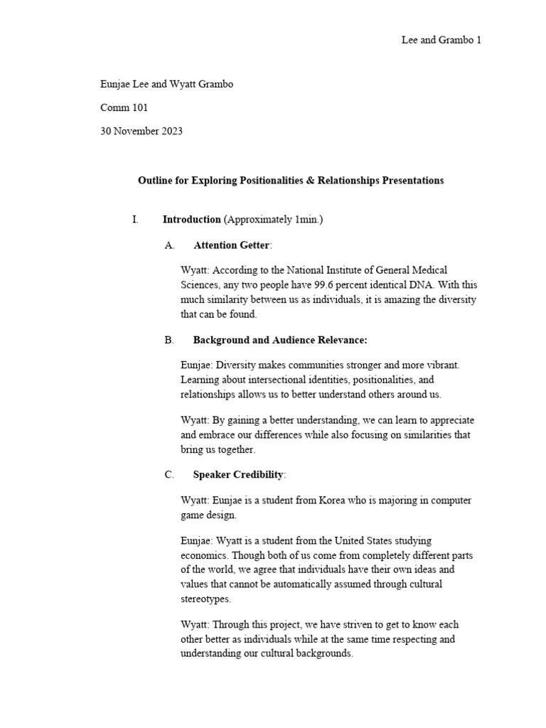 Final Outline Positionalities Presentation Script | Download Free PDF ...