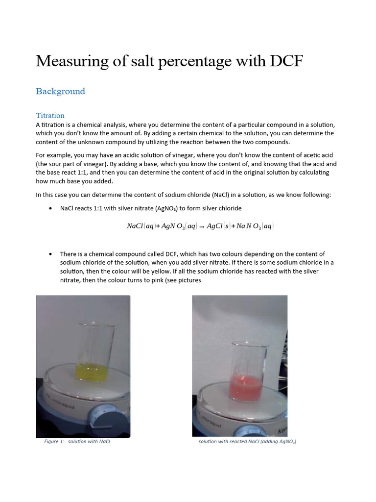 Salt Percentage Measurement with DCF | PDF | Sodium Chloride | Acid