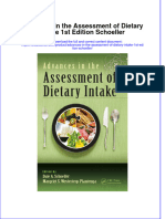 Textbook Advances in The Assessment of Dietary Intake 1St Edition Schoeller Ebook All Chapter PDF