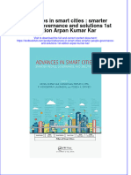 Download textbook Advances In Smart Cities Smarter People Governance And Solutions 1St Edition Arpan Kumar Kar ebook all chapter pdf 