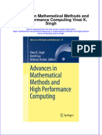 Download pdf Advances In Mathematical Methods And High Performance Computing Vinai K Singh ebook full chapter 