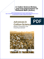 Download pdf Advances In Cotton Science Botany Production And Crop Improvement 1St Edition Ratikanta Maiti Author ebook full chapter 