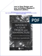 Download pdf Advances In Gear Design And Manufacture 1St Edition Stephen P Radzevich Editor ebook full chapter 
