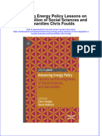 Download textbook Advancing Energy Policy Lessons On The Integration Of Social Sciences And Humanities Chris Foulds ebook all chapter pdf 