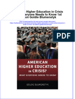 Download textbook American Higher Education In Crisis What Everyone Needs To Know 1St Edition Goldie Blumenstyk ebook all chapter pdf 