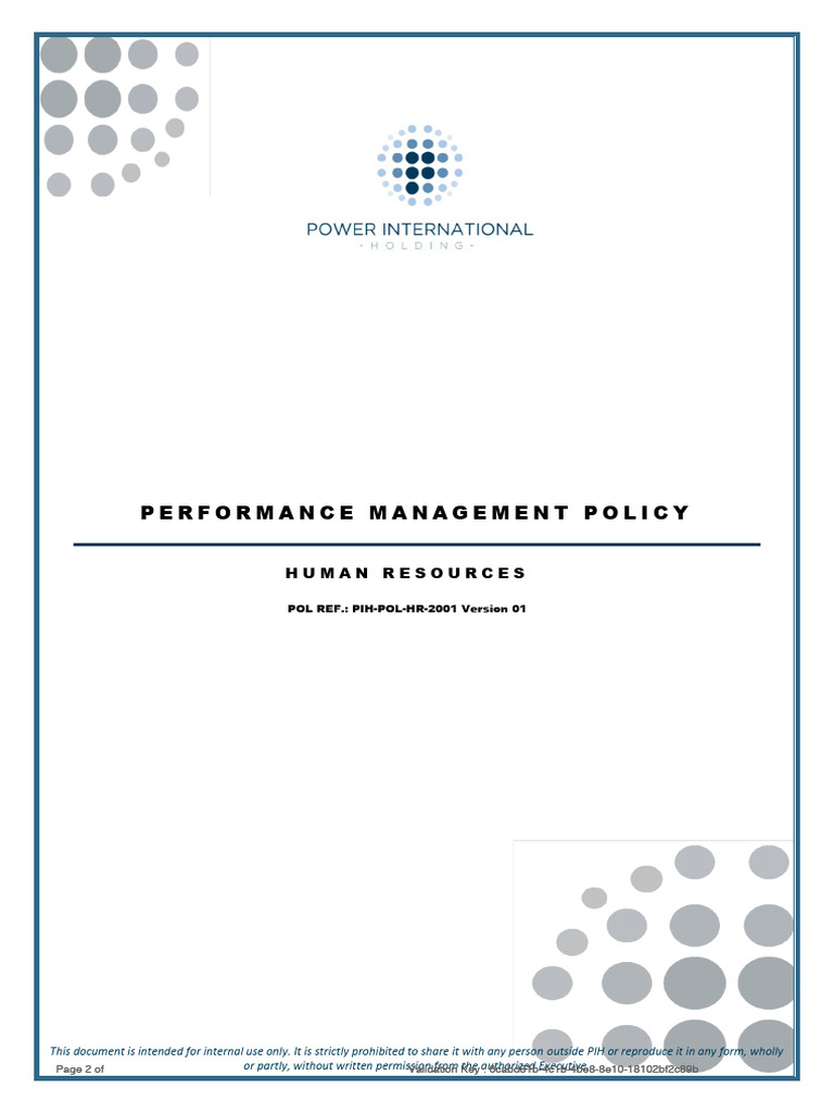 Performance Management Policy Overview | PDF | Performance Appraisal ...
